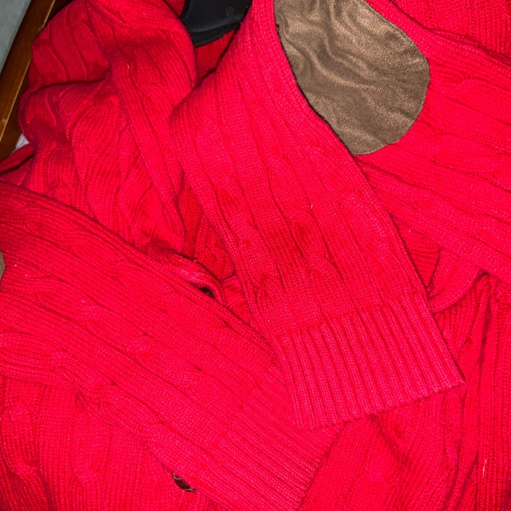 Chaps Bold Red Knit Pullover - Picture 5 of 8
